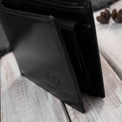 Elegancki portfel męski skórzany czarny z ochroną RFID Paolo Peruzzi AY-11-BL