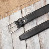 Pasek męski skórzany czarny z klasyczną srebrną klamrą 110 cm Paolo Peruzzi SI-42-BL-110