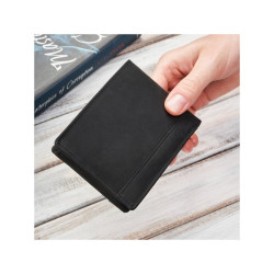 Portfel męski skórzany czarny vintage hunter pojemny RFID Brodrene G-103SH/BL