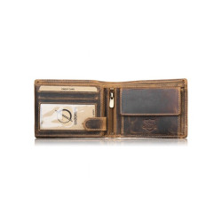Portfel męski skórzany brązowy vintage hunter pojemny RFID Brodrene G-103MN/BR