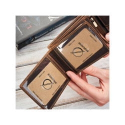Portfel męski skórzany brązowy vintage hunter pojemny RFID Brodrene G-103MN/BR