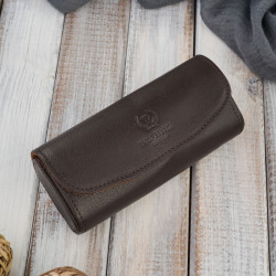 Etui na okulary piórnik pokrowiec skórzany Paolo Peruzzi T-83-BR