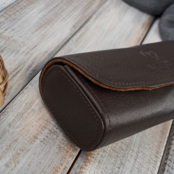 Etui na okulary piórnik pokrowiec skórzany Paolo Peruzzi T-83-BR