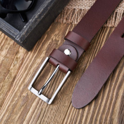 Pasek męski skórzany do jeansów brązowy klasyczny 120 cm Paolo Peruzzi PG-03-BRBL-120
