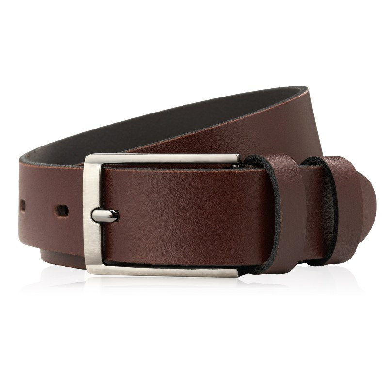 Pasek męski skórzany do jeansów brązowy klasyczny 130 cm Paolo Peruzzi PG-03-BRBL-130