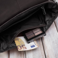 Torebka damska mała listonoszka skórzana na ramię brązowa Paolo Peruzzi E-35-BR