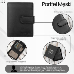 Portfel męski skórzany klasyczny pionowy czarny z RFID Paolo Peruzzi AL-18-BL