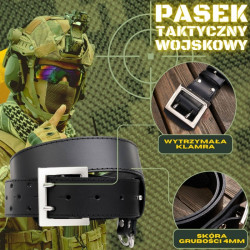 Pasek męski skórzany wojskowy 130 cm PG-06-BL-130