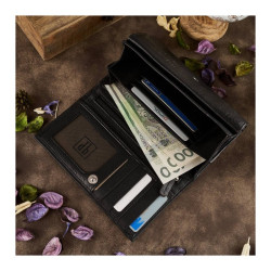 Portfel damski skórzany z kwiatowym wzorem T-45-BL etui na klucze T-51-NBL zestaw prezentowy Paolo Peruzzi ZUP-119-BL