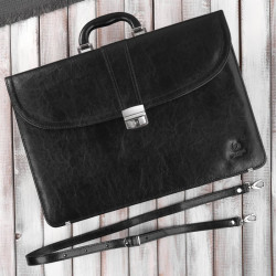 Aktówka męska skórzana do ręki i na ramię elegancka czarna Paolo Peruzzi S-42-BL