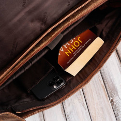 Torba męska na ramię na laptopa skórzana vintage Paolo Peruzzi T-106-HBR