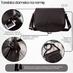 Torebka damska skórzana listonoszka ze skóry licowej brązowa Paolo Peruzzi T-39-KBR