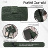 Portfel damski skórzany w kolorze butelkowej zieleni duży pleciony Paolo Peruzzi AY-08-GB