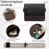 Torba męska na ramię na laptopa ze skóry naturalnej i canvasu brązowa Paolo Peruzzi AY-02-BR