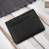 Etui na karty i wizytówki skórzane minimalistyczne praktyczne etui czarne Paolo Peruzzi T-151-BL