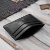 Etui na karty i wizytówki skórzane minimalistyczne praktyczne etui czarne Paolo Peruzzi T-151-BL