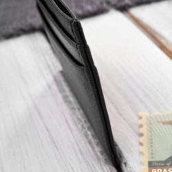 Etui na karty i wizytówki skórzane minimalistyczne praktyczne etui czarne Paolo Peruzzi T-151-BL
