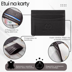 Etui na karty i wizytówki skórzane minimalistyczne praktyczne etui brązowe Paolo Peruzzi T-151-BR