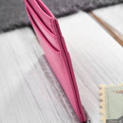 Etui na karty i wizytówki skórzane minimalistyczne praktyczne etui różowe Paolo Peruzzi T-151-PI