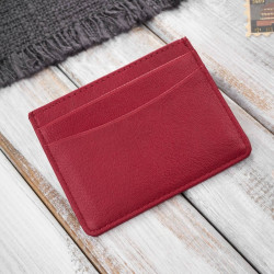 Etui na karty i wizytówki skórzane minimalistyczne praktyczne etui czerwone Paolo Peruzzi T-151-RD