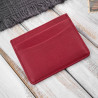 Etui na karty i wizytówki skórzane minimalistyczne praktyczne etui czerwone Paolo Peruzzi T-151-RD