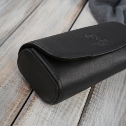 Etui na okulary piórnik pokrowiec skórzany Paolo Peruzzi T-83-BL