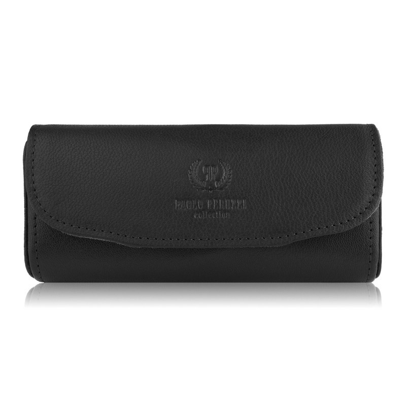 Etui na okulary, etui na klucze i breloczek zestaw prezentowy w kolorze czarnym Paolo Peruzzi ZUP-122-BL
