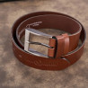 Pasek męski skórzany premium z klasyczną klamrą elegancki koniakowy 110 cm Paolo Peruzzi PG-08-CG-110