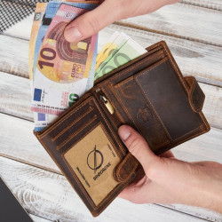 Portfel męski skórzany Brodrene brązowy vintage G-28-HBR