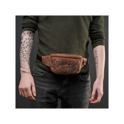 Saszetka męska skórzana nerka vintage na pas Brodrene G-18SH/BR