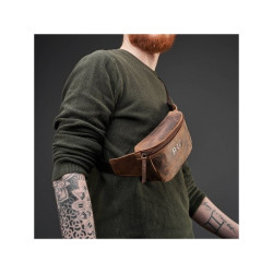 Saszetka męska skórzana nerka vintage na pas Brodrene G-18SH/BR