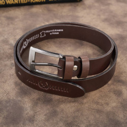 Pasek męski skórzany premium z klasyczną klamrą elegancki brązowy 110 cm Paolo Peruzzi PG-09-BR-110