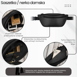 Saszetka nerka damska wielofunkcyjna duża czarna Paolo Peruzzi AY-14-BL