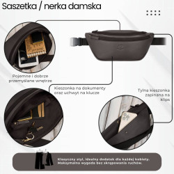 Saszetka nerka damska wielofunkcyjna duża klasyczna brązowa Paolo Peruzzi AY-14-BR