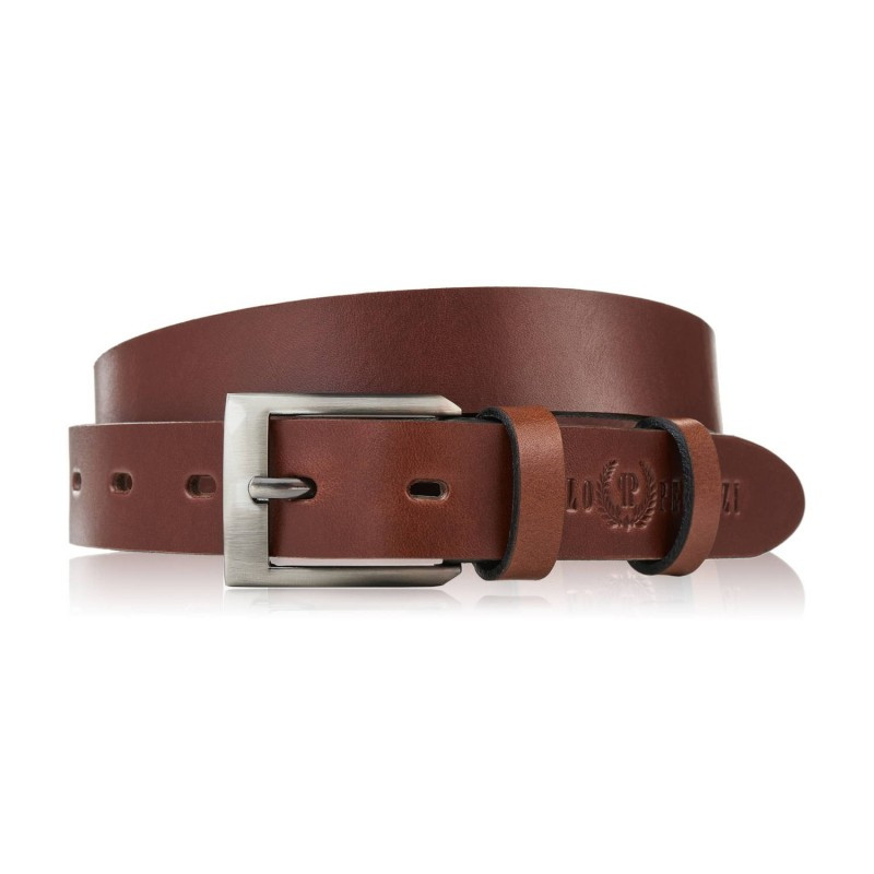 Pasek męski skórzany premium z klasyczną klamrą elegancki koniakowy 110 cm Paolo Peruzzi PG-09-CG-110