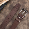 Pasek męski skórzany premium z klasyczną klamrą elegancki brązowy 100 cm Paolo Peruzzi PG-10-BR-100
