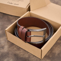 Pasek męski skórzany premium z klasyczną klamrą elegancki koniakowy 110 cm Paolo Peruzzi PG-10-CG-110