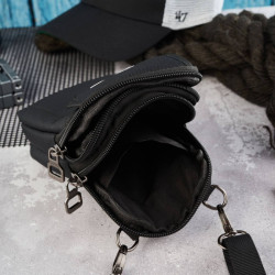 Męska saszetka na ramie z cordury czarna  SP-03-BL