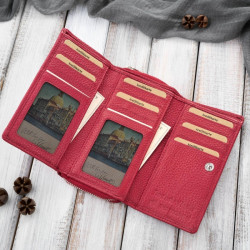 Zestaw prezentowy dla niej portfel damski skórzany T-138 i etui na karty T-151 Paolo Peruzzi ZUP-145-RD