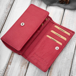 Zestaw prezentowy dla niej portfel damski skórzany T-138 i etui na karty T-151 Paolo Peruzzi ZUP-145-RD