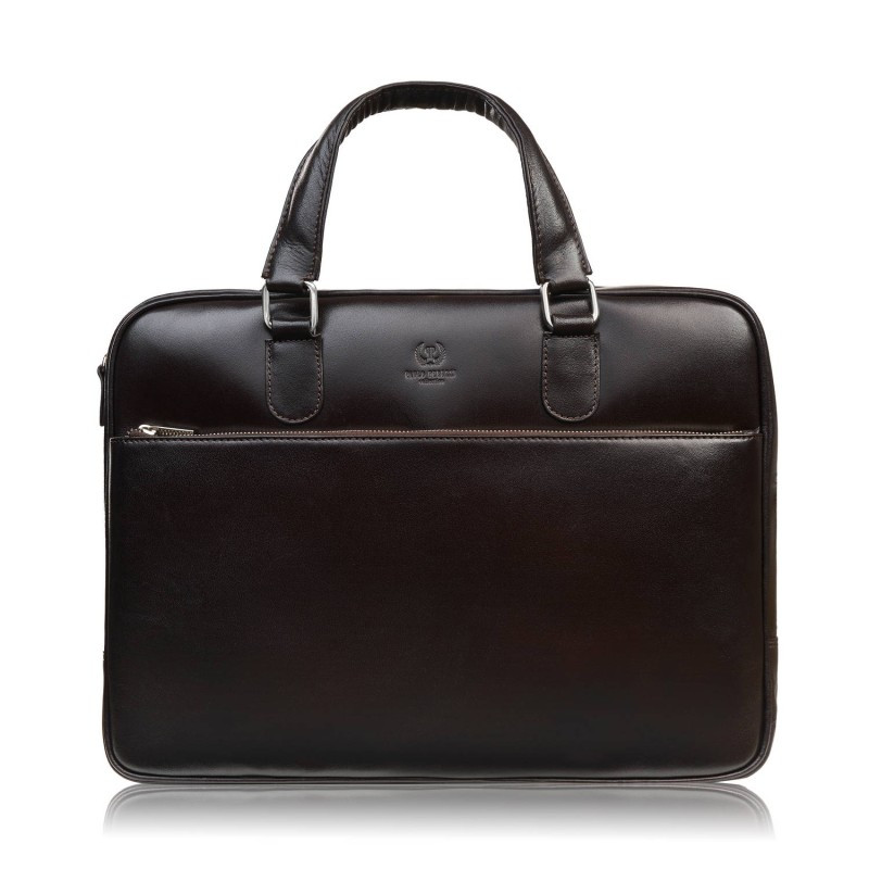 Męska torba skórzana na dokumenty brązowa Paolo Peruzzi T-145-BR