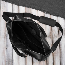 Męska torba skórzana na dokumenty czarna Paolo Peruzzi T-145-BL