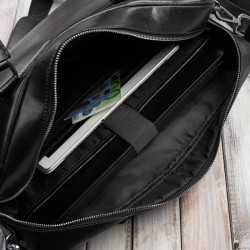 Męska torba skórzana na dokumenty czarna Paolo Peruzzi T-145-BL