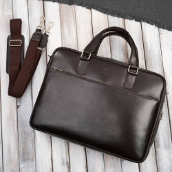 Męska torba skórzana na dokumenty brązowa Paolo Peruzzi T-145-BR