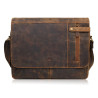 Męska brązowa skórzana torba na ramie na laptopa vintage Paolo Peruzzi T-148-HBR