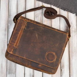 Męska brązowa torba na ramie ze skóry naturalnej vintage Paolo Peruzzi T-147-HBR