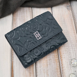 Portfel damski skórzany granatowy w orientacji poziomej RFID Paolo Peruzzi AL-15-NV