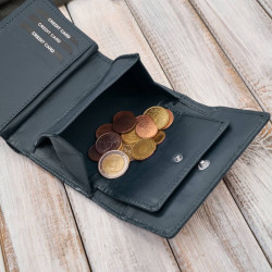 Portfel damski skórzany granatowy w orientacji poziomej RFID Paolo Peruzzi AL-15-NV