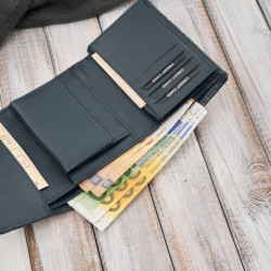 Portfel damski skórzany granatowy w orientacji poziomej RFID Paolo Peruzzi AL-15-NV