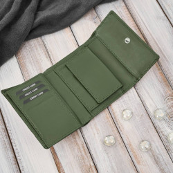Portfel damski skórzany zielony w orientacji poziomej RFID Paolo Peruzzi AL-15-GB
